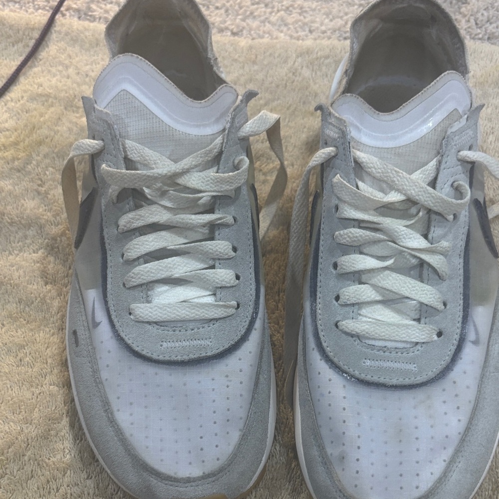 Women NSW waffle knit light gray and blue sneakers